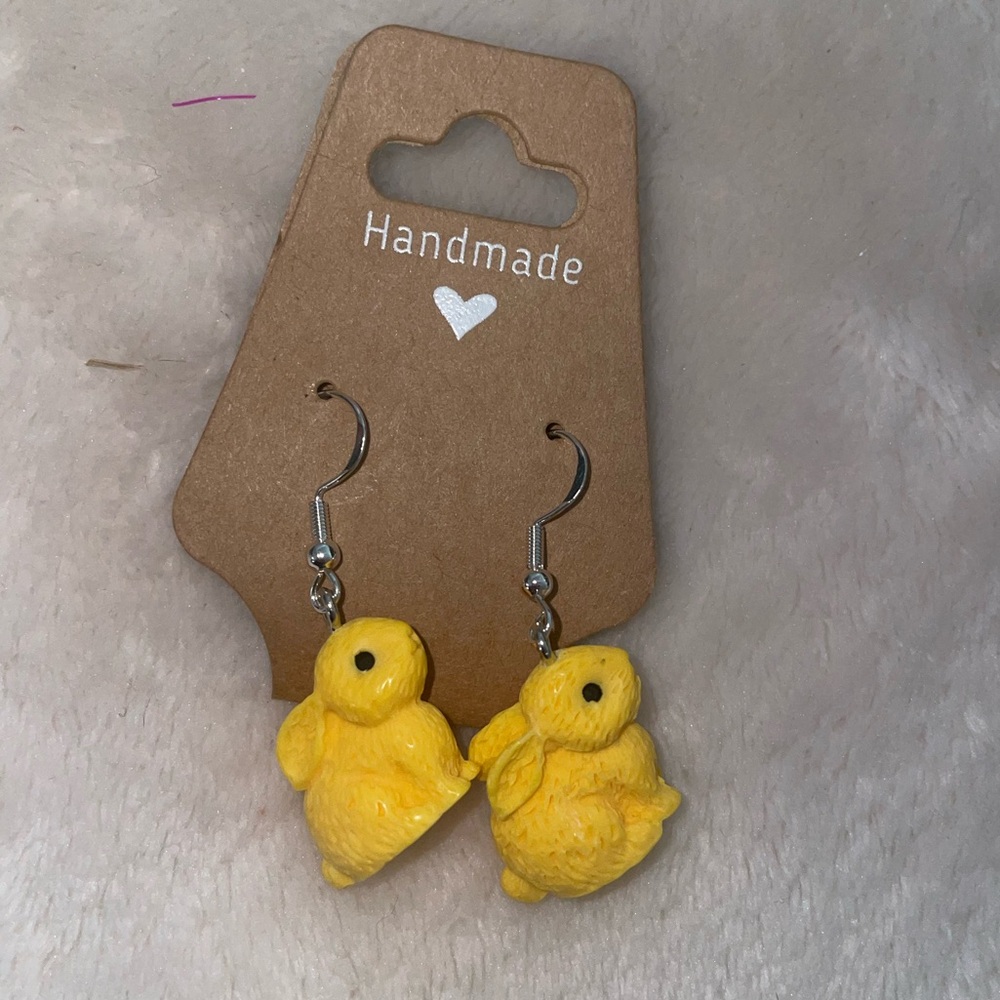 Yellow Bunny Earrings